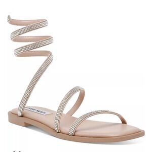 𝅺Steve Madden Azaria Rhinestone Coiled Flat Sandals 7.5